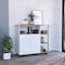 Tuhome Paprika Kitchen Cart, Four Casters, Four Open Shelves, Double Door Cabinet, Light Oak/White MDB7166 - alternate 5